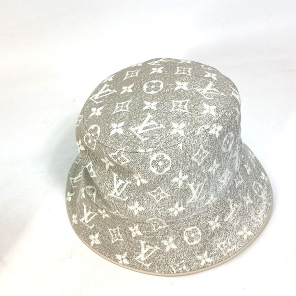Authentic LOUIS VUITTON M7058S Bucket Hat-Monogram Jacquard Denim hat main image 4